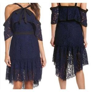 Adelyn Rae Midnight Blue Lace Cocktail Dress